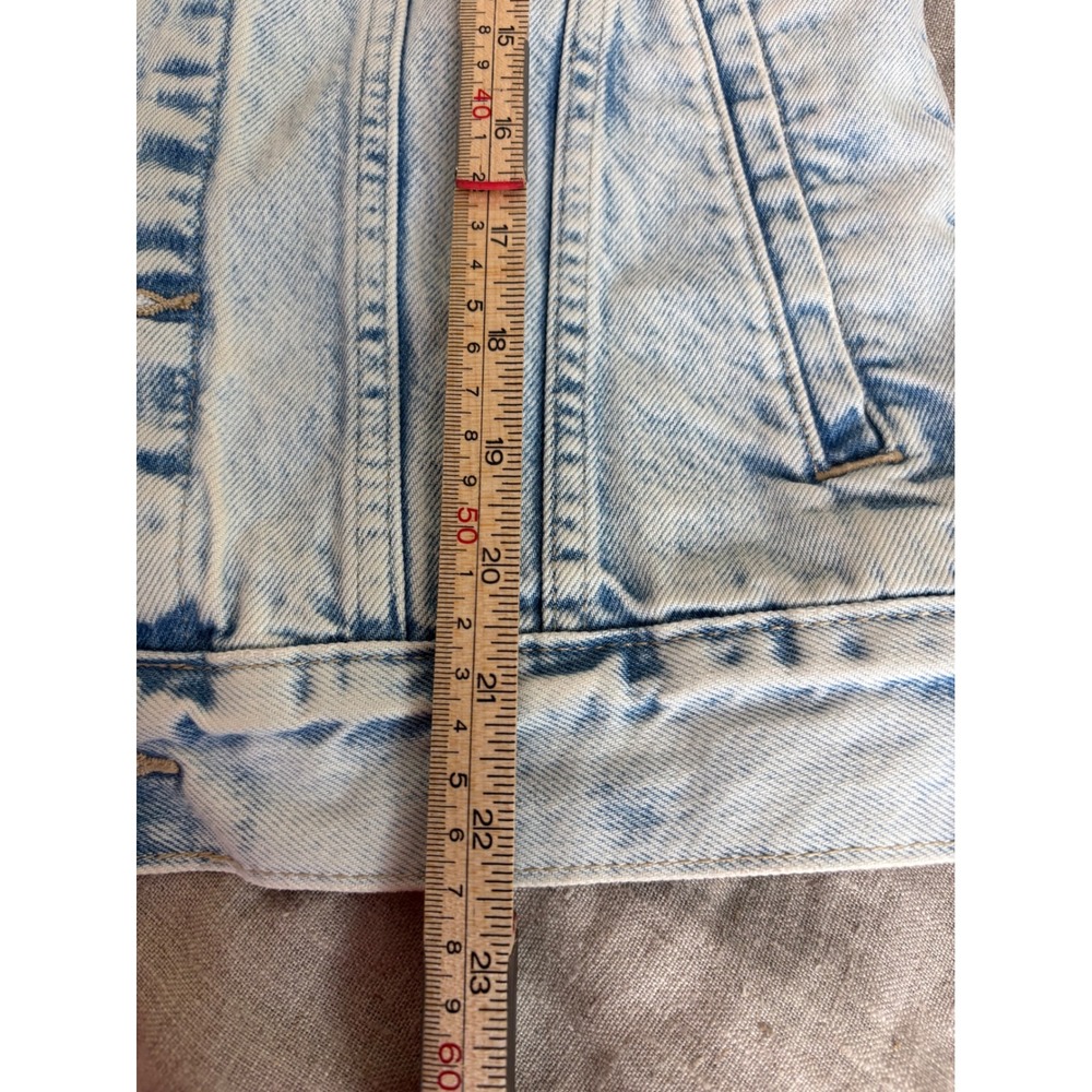 H&M &Denim Womens Light Acid Wash Cotton‎ Trucker Denim Jacket Blue Size 2 - Picture 8 of 9